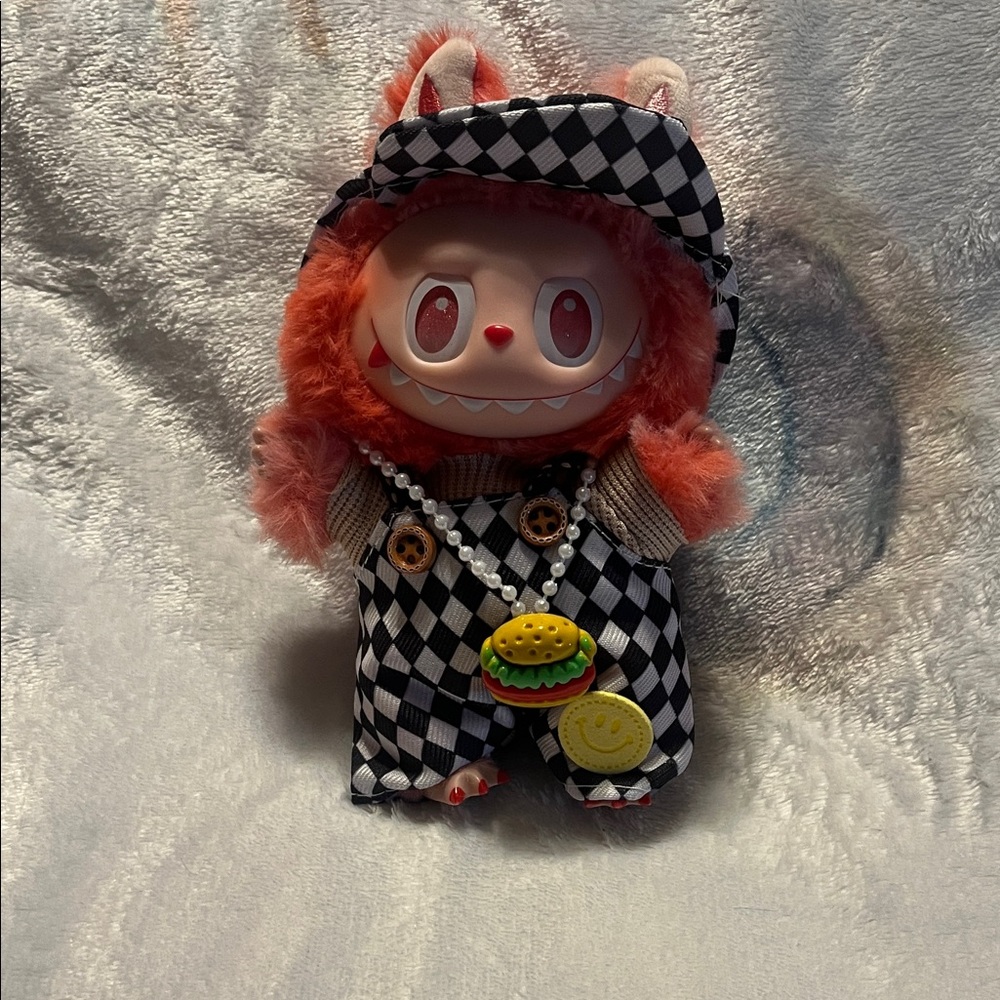 Checkered Labubu outfit